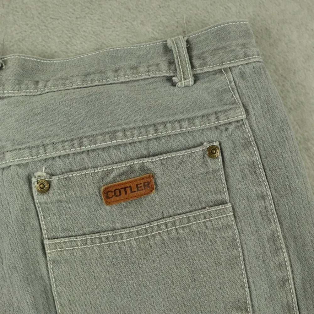 Vtg Cotler Jeans Mens 36 Loose Baggy Cotton‎ Pleated Denim Gray